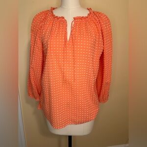 LOFT Orange Patterned Blouse